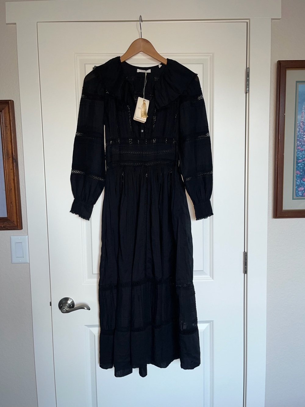NWT XXS DÔEN Black Marla Dress